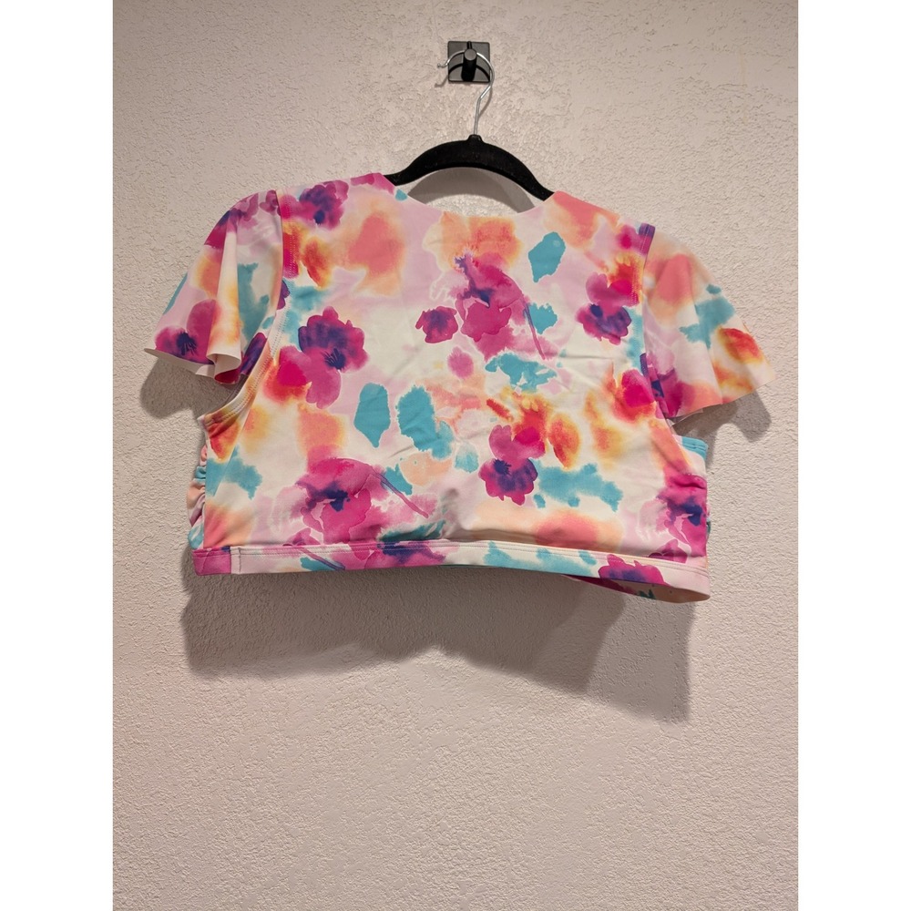 Torrid Floral Print Bikini Top Surplice V-Neck Flutter Sleeve Plus Size 2 A1 - Picture 5 of 5